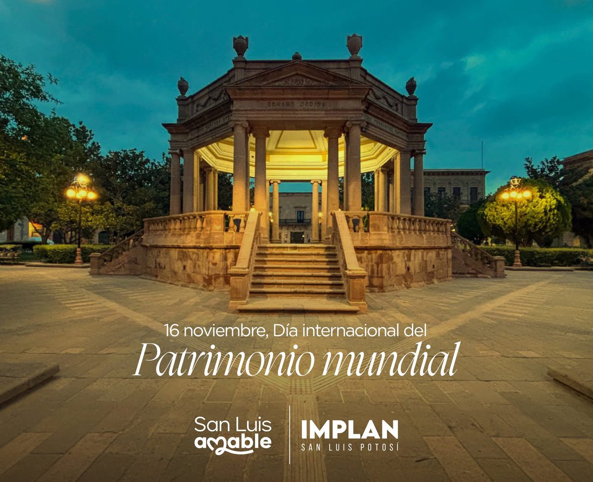 implanslp's tweet image. Un momento para reconocer y valorar los lugares que guardan la historia, la cultura y la identidad de la humanidad.
￼
SLP es parte de este legado gracias a su riqueza arquitectónica, su historia minera, su tradición cultural y sus espacios que cuentan historias que trascienden.