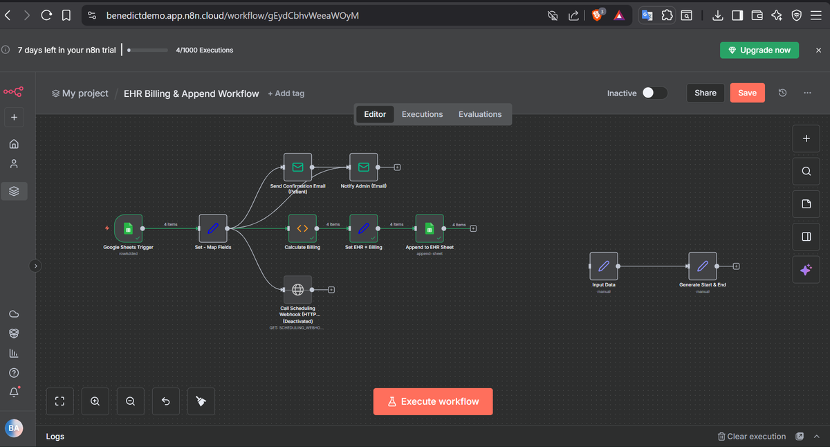 icreate_idesign's tweet photo. Day 9:
Breakthrough.
The EHR is now structured, receiving live data, and correctly mapping values.
Billing logic is almost done — insurance patients now get “Pending Insurance Approval”, and self-paying patients get “Pending”. Fee calculation is now tied directly to the ...... https://t.co/JyOgozj7dU