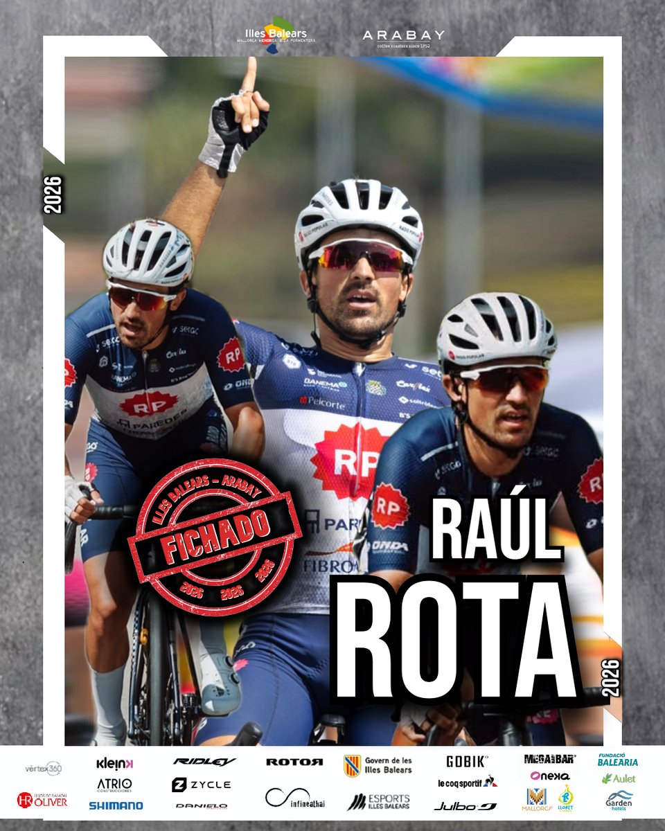 Raúl Rota <a href="/raulrota_r3/">Raul</a> firma con el 𝐈𝐥𝐥𝐞𝐬 𝐁𝐚𝐥𝐞𝐚𝐫𝐬 - 𝐀𝐫𝐚𝐛𝐚𝐲 𝐏𝐫𝐨 𝐂𝐲𝐜𝐥𝐢𝐧𝐠 𝐓𝐞𝐚𝐦.

💪 "Estoy muy agradecido por esta oportunidad. Es un paso hacía delante en mi carrera y quiero estar a la altura.”

📎 Todos los detalles, aquí: arabay.team/raul-rota-firm…