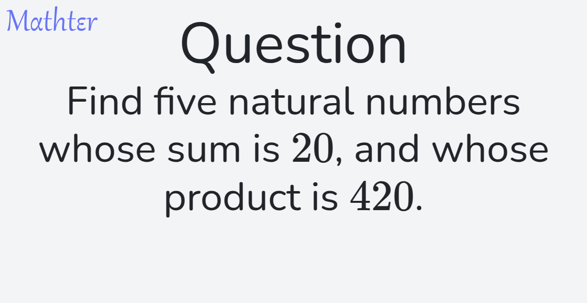 MathterRiddler's tweet image. Puzzle from the Mathter website: mathter.islands.co.il/en/questions/1… 
#Puzzle #ParityEvenOdd #ConstructinganExampleCounterexample #PrimeFactorization
