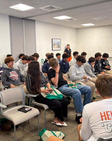 ColumbusHS_Mia's tweet image. Earlier this week, members of our Mental Health Awareness Club visited the University of Miami to meet with COPE, a group dedicated to mental health awareness. They discussed mental health—especially men’s mental health—and toured campus. #CPride #Adelante