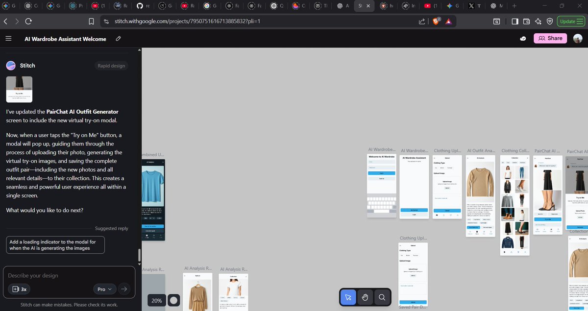 yash_darbar16's tweet photo. App setup done! 🚀 Created initial React Native structure and designed quick UI mockups using Stitch by Google. Loving how fast I can turn ideas into visuals. Here’s a peek at the designs 👇

#BuildInPublic #ReactNative #GoogleStitch #reactnativedevelopment #Gemini https://t.co/WcczEJoIHp