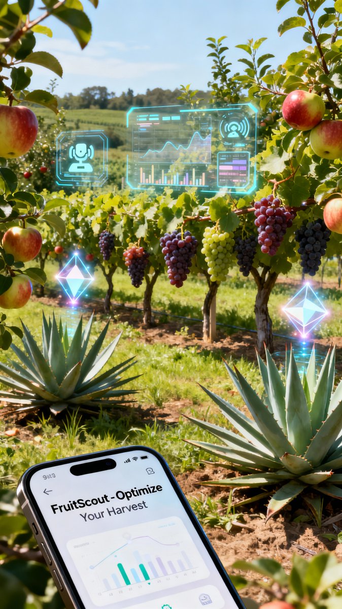 FruitScoutAI's tweet photo. The only industry 4.0 solution for grapes, FruitScout delivers real-time, data-driven crop management for premium quality and higher yields. Make better vineyard decisions with our AI-powered mobile app. #Grapes #SmartFarming #FruitScout https://t.co/70XfyCY5zu