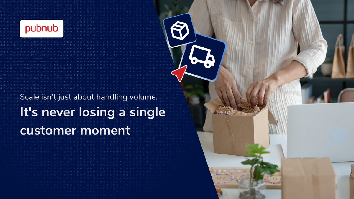 PubNub's tweet image. Scale isn&apos;t just about handling volume. It&apos;s processing millions of transactions without losing a single customer moment.

Build for scale: vist.ly/4eqfm