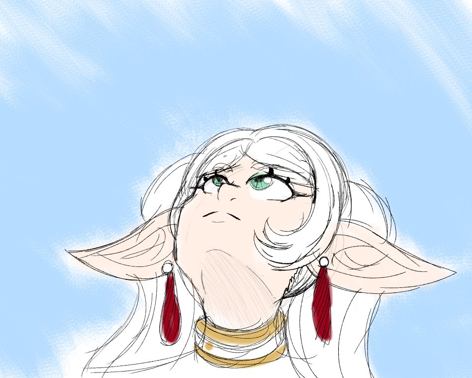 My attempt of the Frieren looking up trend.

this angle is possible but its so awkward and odd to try