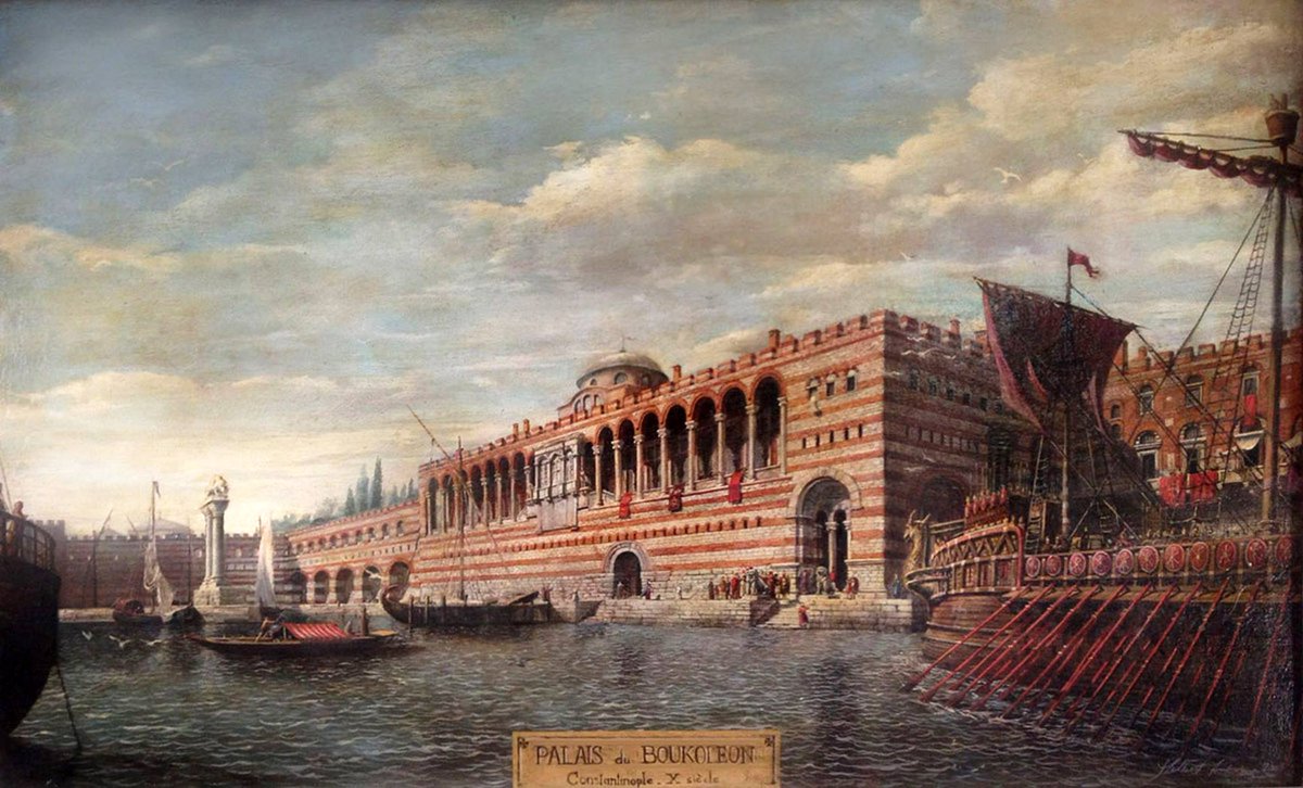 HeraldOfRome's tweet image. Seaside and small harbor of the Boukoleon Palace in Constantinople.