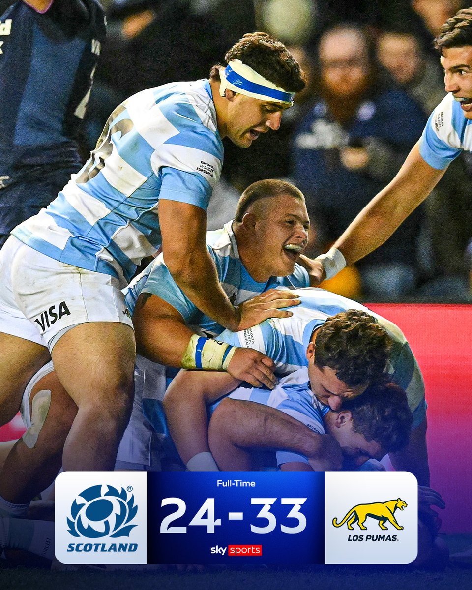 SkySportsRugby's tweet image. Argentina come from 21 points down to secure a famous win over Scotland at Murrayfield 🇦🇷😳