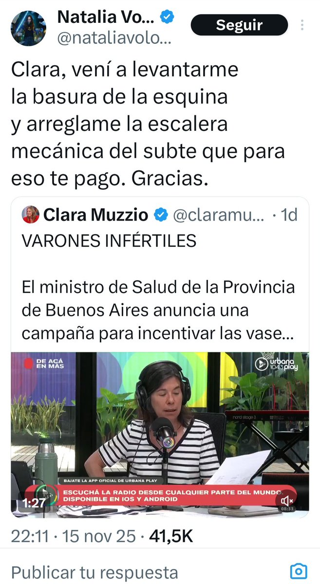 Además de que claramente se trata de un burdo guión que les mandan a repetir, son mujeres (machirulas) ninguneando y tratando en modo despectivo y casi reduciendo a la servidumbre a otra mujer. En lugar de refutarle sus dichos con altura y argumentos sólidos (que sí los hay)