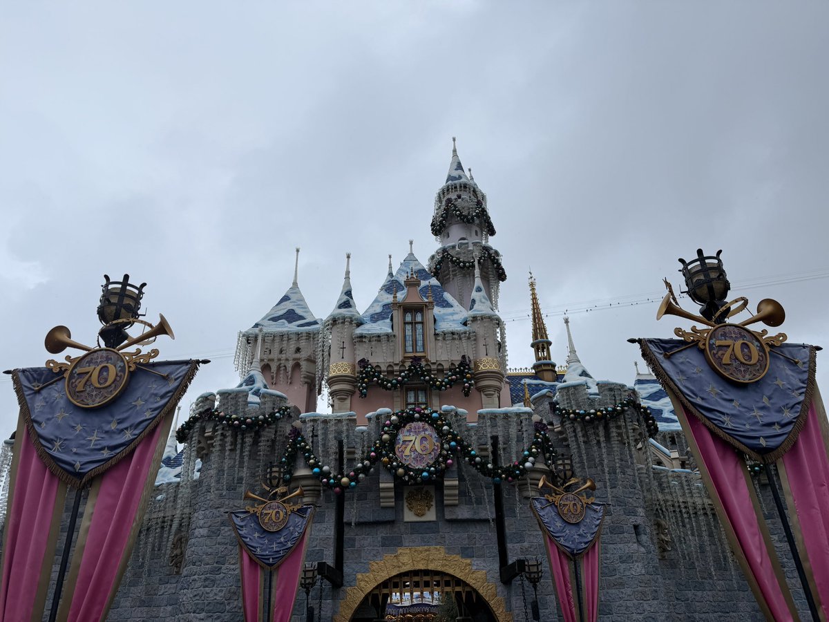 Luke94's tweet image. Christmas at #Disneyland on a rainy morning 😇🎄☃️