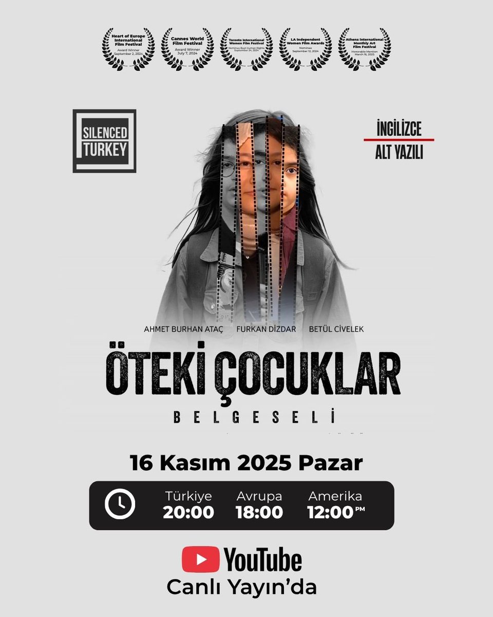 Öteki Çocuklar Belgeseli yayında!

Bu belgeseli izleyerek, aralarında aileleri #Türkiye’de yaşama hakkı ellerinden alındığı için Meriç Nehri’ni geçmeye çalışırken hayatlarını riske atanların da bulunduğu 13 çocuğun gerçek deneyimlerini öğrenme ve onlara destek olma fırsatına