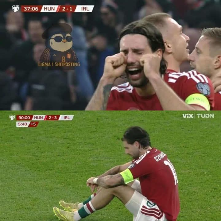 LigmaShitpost's tweet image. Szoboslai mandó a llorar a los de Irlanda y al final les remontaron el partido en el último minuto dejándolos afuera del mundial, cómo diría mi tío Cuto, SOBERBIOOOS 🗣️🔥