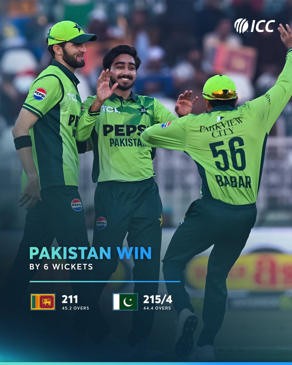 Pakistan ace the chase in the final ODI to seal a 3-0 whitewash against Sri Lanka 👊

#PAKvSL 📝: icc-cricket.com/matches/266693…