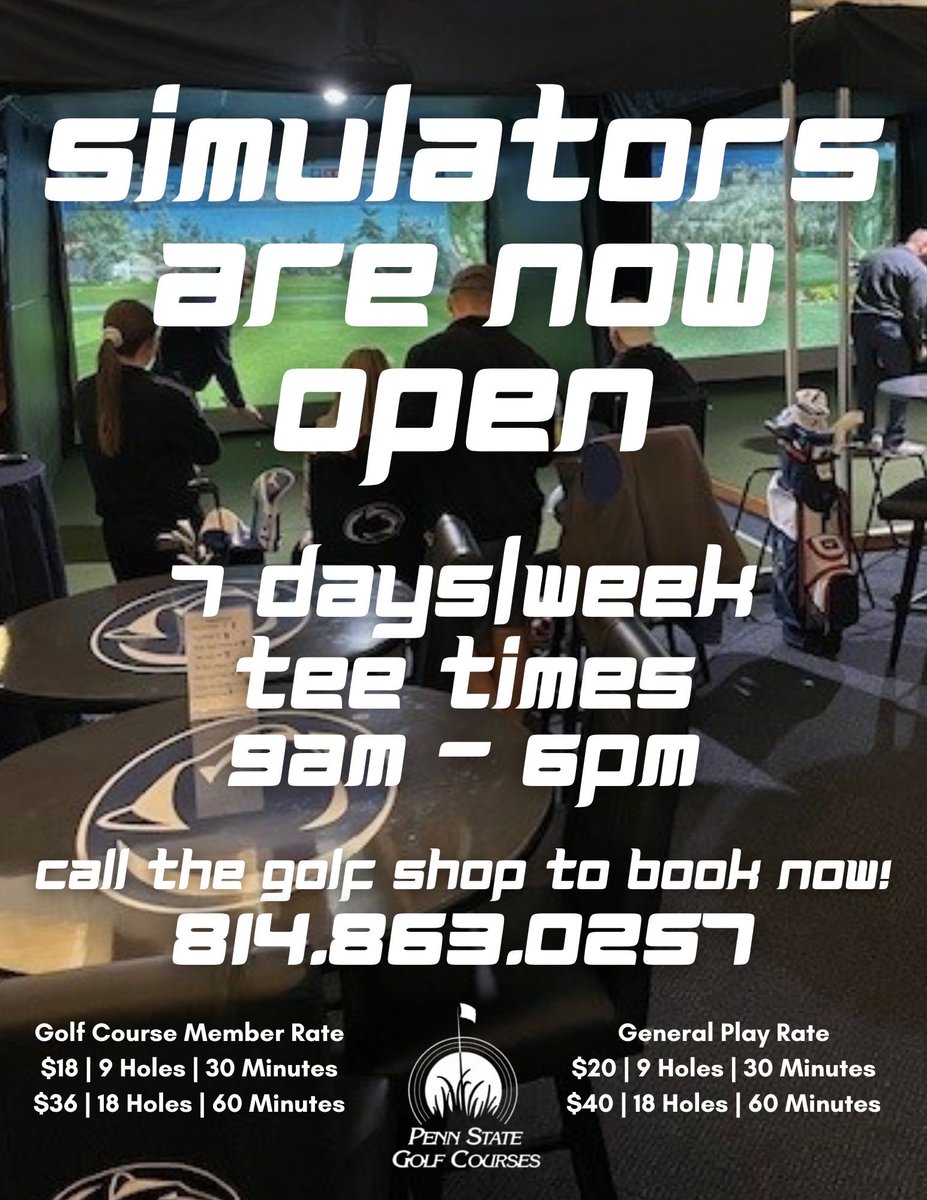 Cold weather keeping you from golfing? Well, we have you covered! Our three indoor swing simulators are now open!!! Stop by the Walker Clubhouse &amp; check 'em out, and play a few rounds! Play Oakmont, Pebble Beach, TPC golf courses, just to name a few! Call the golf shop today!
