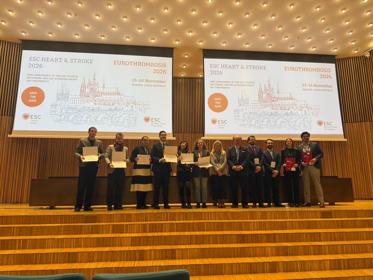 ESCStrokeChair's tweet image. 🎉 Congrats to the winners of the Best Poster Award and Travel Grants!

👏 Thanks to everyone who submitted and presented. Outstanding work all around!

📣 See you next year… start thinking about your abstracts!

#ECSHeartAndStroke @escardio @ESCWGThrombosis @LiverpoolCCS