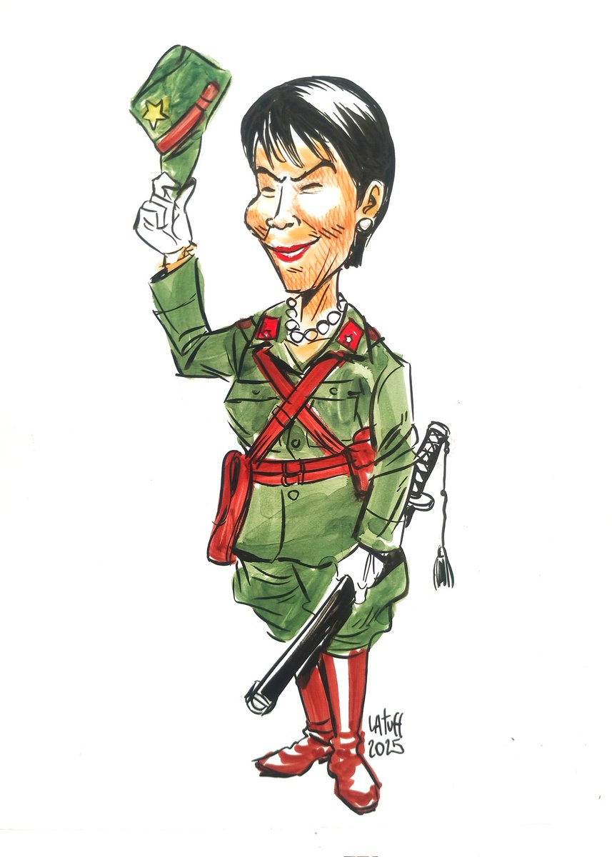 LatuffCartoons's tweet image. 高市首相のモットーは「日本を再び帝国にする」だろうか？