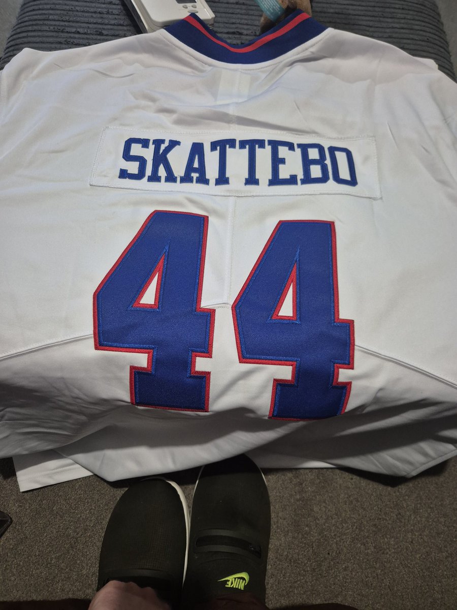 Got my new <a href="/camskattebo5/">cameron skattebo</a> jersey ready for the game. #GoBigBlue #NYGiants