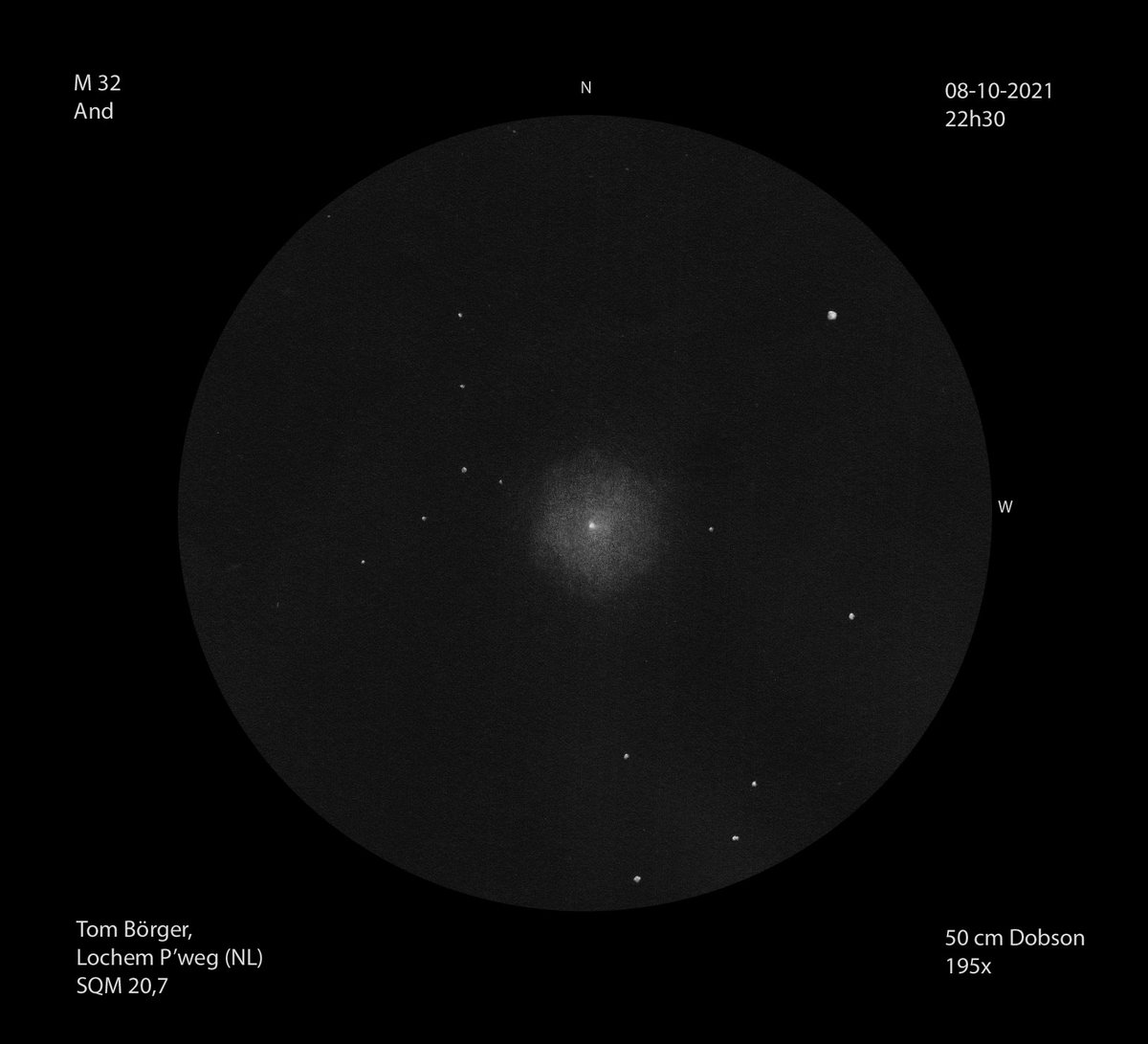DeepskyLog's tweet image. As new #deepskylog sketch of the week, we selected this sketch of the Galaxy M 32 in Andromeda by Tom Borger.
More information can be found here:

deepskylog.org/index.php?inde…

#sketch #sketchoftheweek #deepsky #astronomy #deepskydrawing #sketches