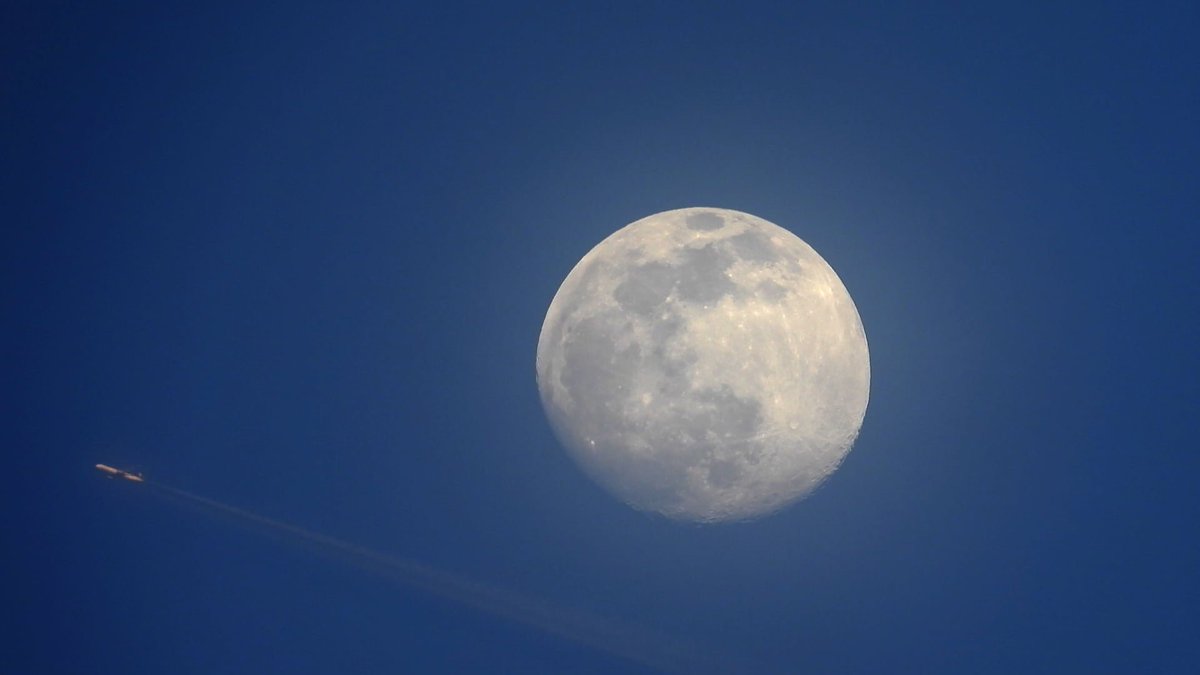 I wanted to photograph the #plane near the #moon, but I arrived too late.