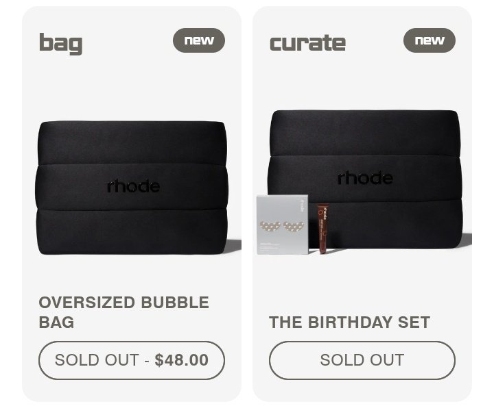 The oversized bubble bag, the birthday set that came with the