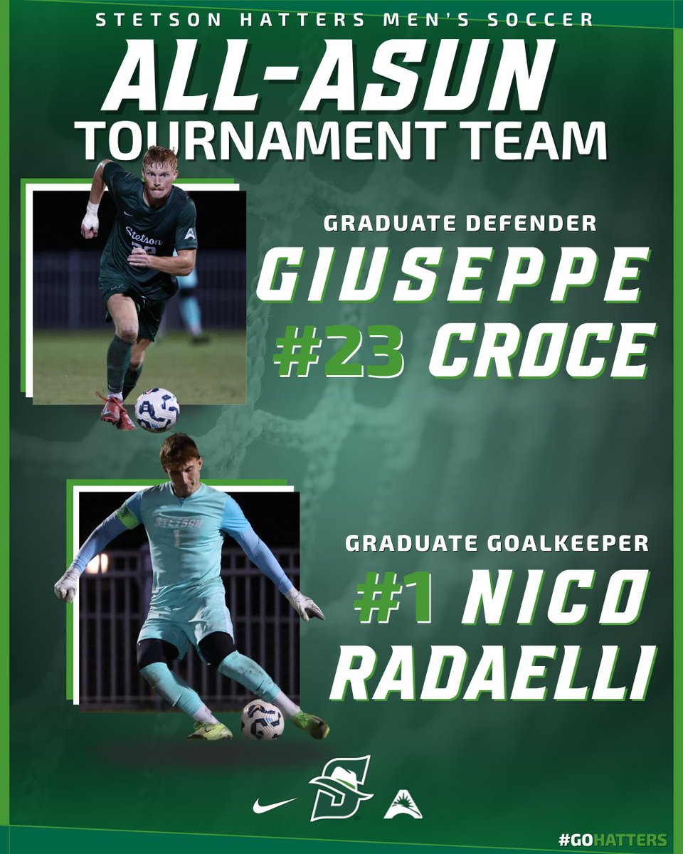 Big performances on the big stage. 👏

Croce and Radaelli earn All-ASUN Tournament Team honors!

#GoHatters | <a href="/StetsonHatters/">Stetson Hatters</a> | <a href="/ASUNSports/">Atlantic Sun Conference</a>