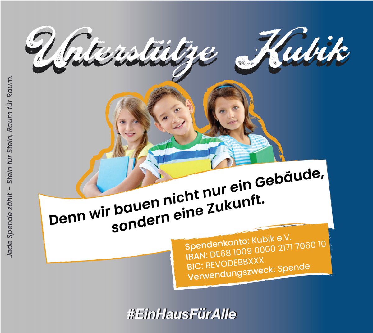 Neues Zuhause am Kutschi-Platz kubik-ev.de/?p=4778  #Spendenkampagne
#Spendenaufruf
#Fundraising
#KubikSpenden
#Unterstützung
#Eigenkapital
#Bausteinaktion
#Gemeinnützig
#Zuwendungsbestätigung