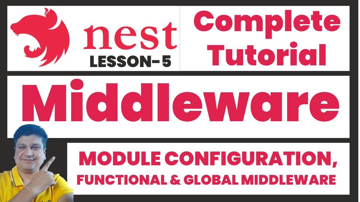codeonedigest's tweet image. Nestjs Middleware Tutorial with Coding Example for Beginners | Functional &amp;amp; Global Middleware
youtu.be/3-l7fk1CFQ8

#NestJS #NodeJS #JavaScript #Middleware