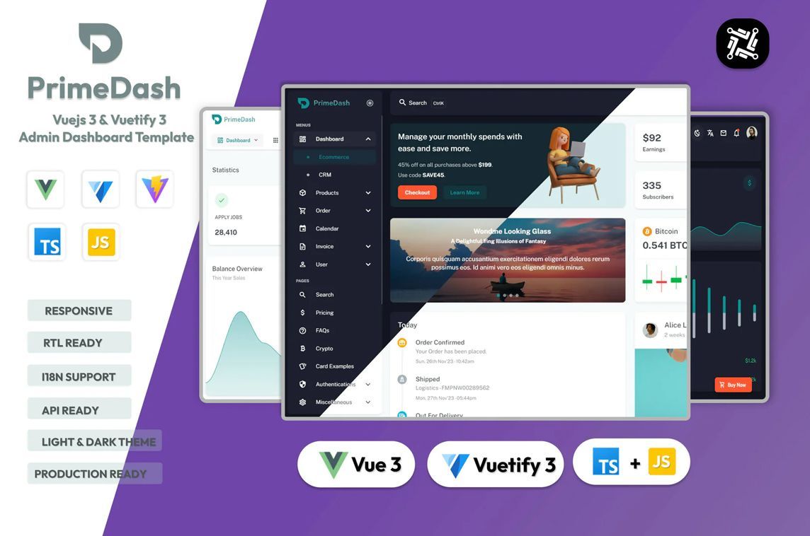 MadeWithVueJS's tweet image. PrimeDash is a customizable @vuetifyjs based admin dashboard template by @ICreatorStudio, providing 30 ready-to-use page templates 📦️✨ - madewithvuejs.com/primedash