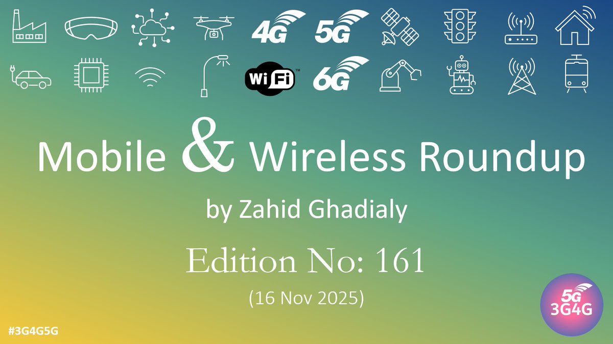 Published Mobile &amp; Wireless Roundup No. 161, covering my latest posts and news that caught my eye recently. If you find it useful, please like, comment or share.

newsletter.3g4g.co.uk/p/mobile-wirel…

#3G4G5G #Telecoms #Mobile #Wireless #Newsletter #6G #5G #4G #LTE #OpenRAN #Spectrum