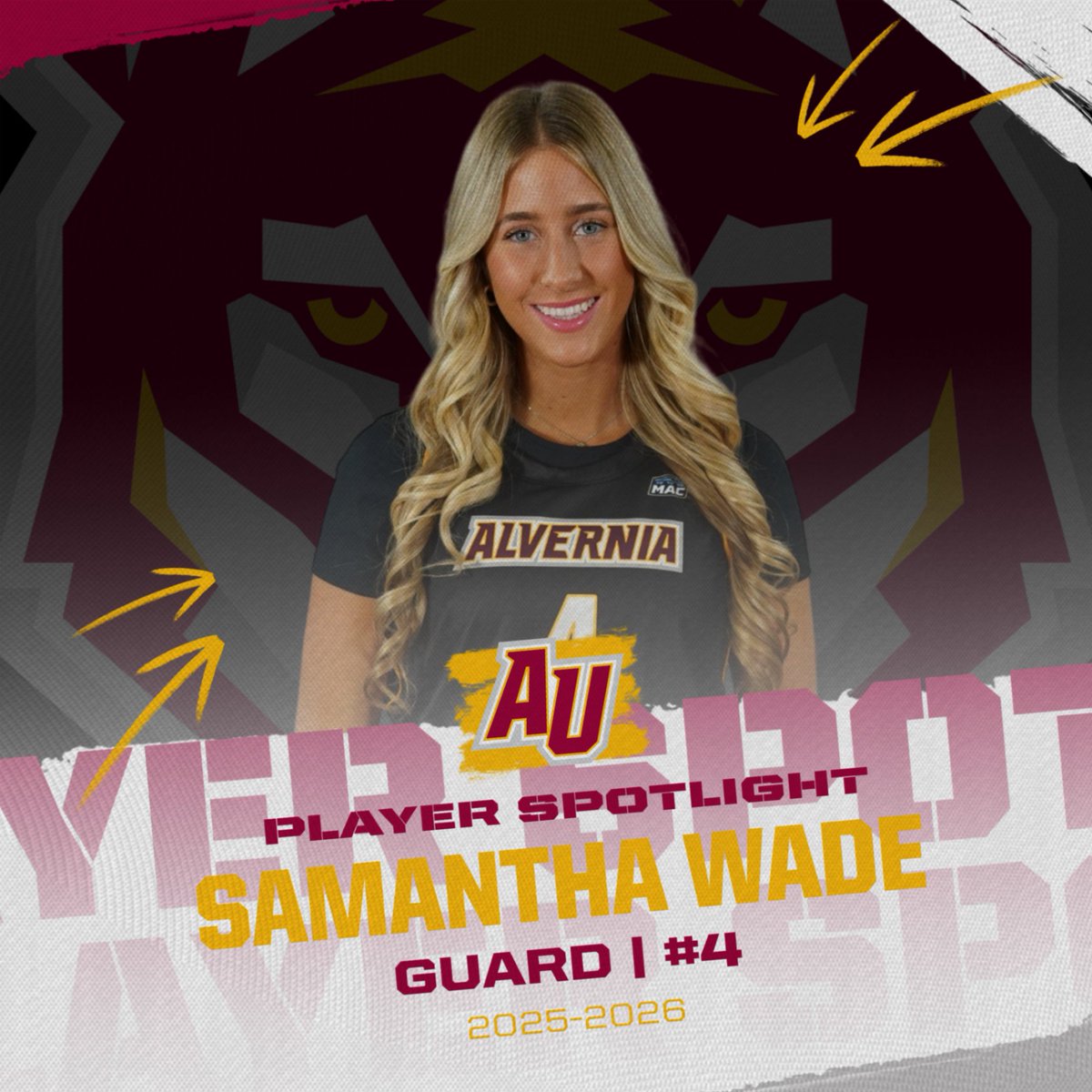 It's time to introduce your Alvernia University Women's Basketball Team. Meet First Year #4 Samantha Wade.  Sam is a 5'9 Guard from Germantown Academy in Chalfont, Pa and is majoring in Business Administration  &amp; Management. #auwbb #goldenwolves #earsup