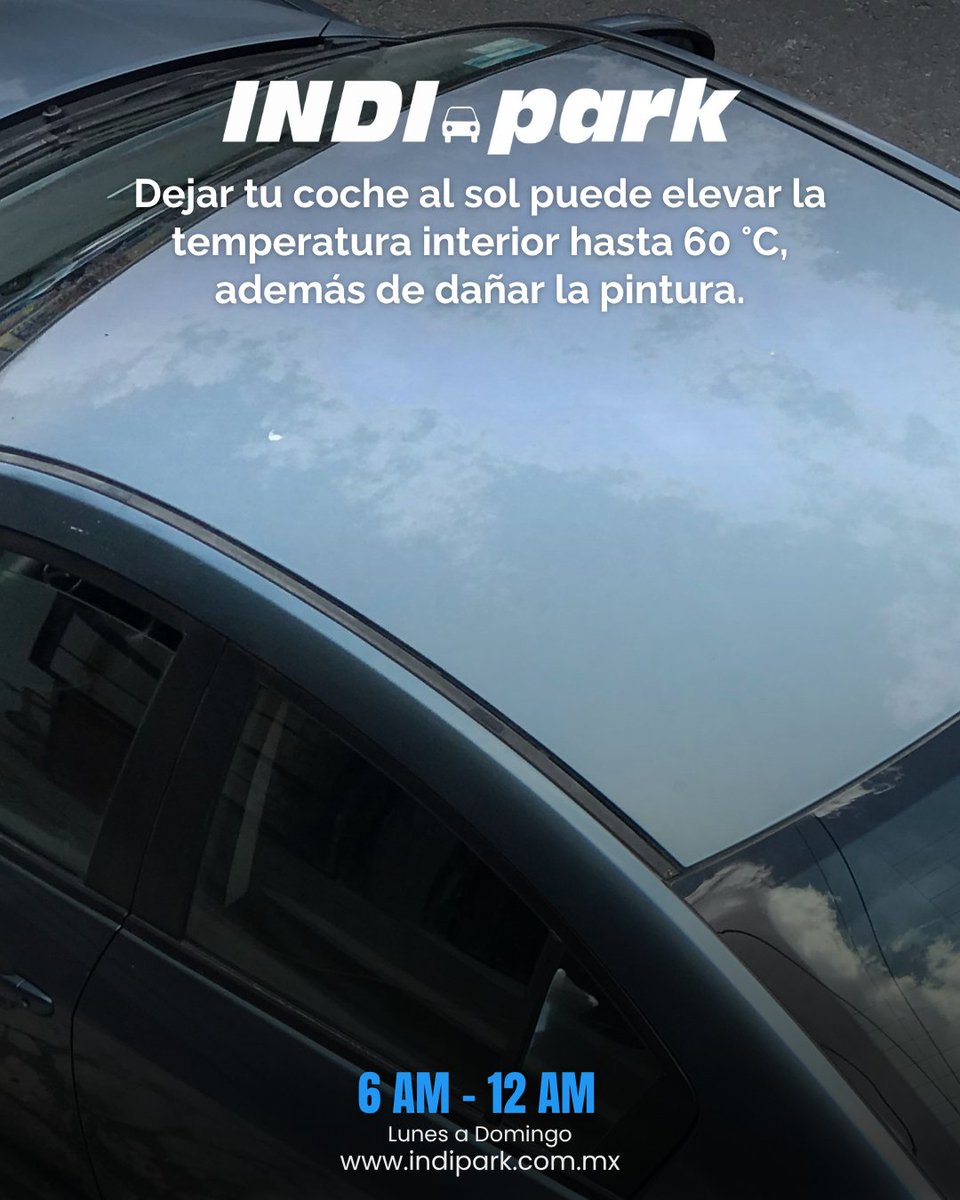 🚗 Dejar tu coche al sol puede aumentar la temperatura interior hasta 60 °C. En INDI Park, todos los lugares son techados. ☀️

🅿️ Protege tu auto y elige la comodidad estacionándote con nosotros.

#automóviles #estacionamientoseguro