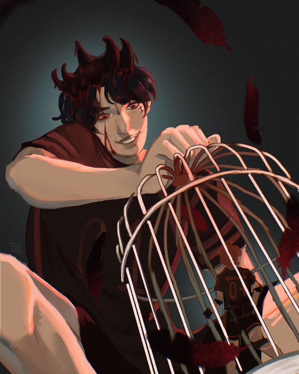 Tenakiie's tweet photo. The Raven King and The Trapped Fox
#aftg 
I feel like I could have worked on this idea more and done a better job but I still quite like it a lot https://t.co/c3ZOFsZ8EI