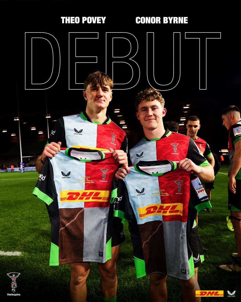 Harlequins's tweet photo. Our latest debutants 👏🃏

#COYQ | #HARvSAR https://t.co/chylLFV0q5