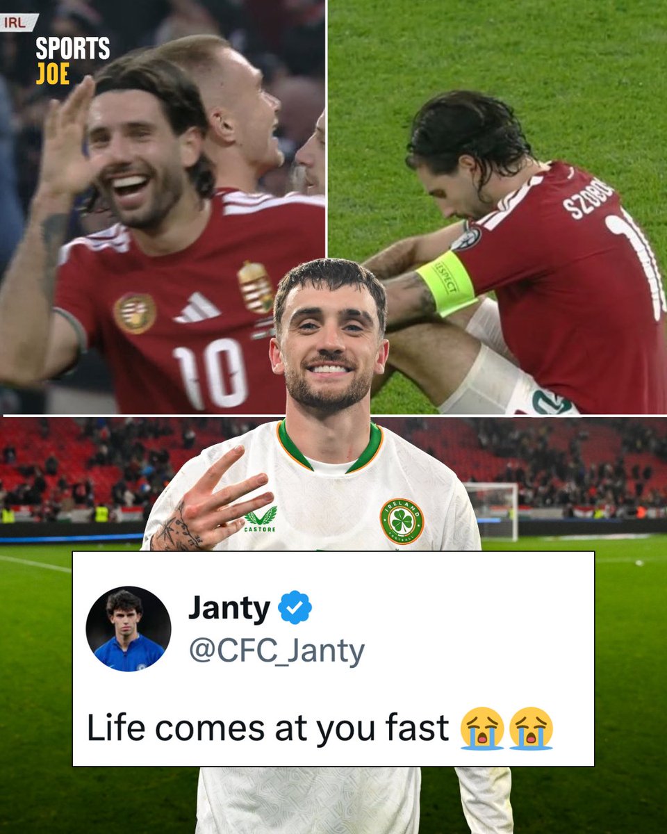 It's happened again. 😭 ⁠
⁠
For the second time this week, the best player on the opposition team has taunted Ireland fans and Troy Parrott has gone on to score the winning goal. ⁠
⁠
Dominik Szoboszlai was caught gesturing towards the crowd after Hungary took the lead in