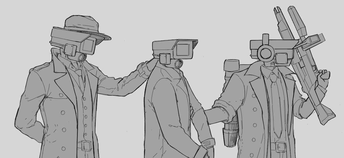 AokiCyber's tweet photo. I just realized that this is my first time drawing Detective Cameraman, and this upgraded cameraman Lol https://t.co/525s9tuHM0