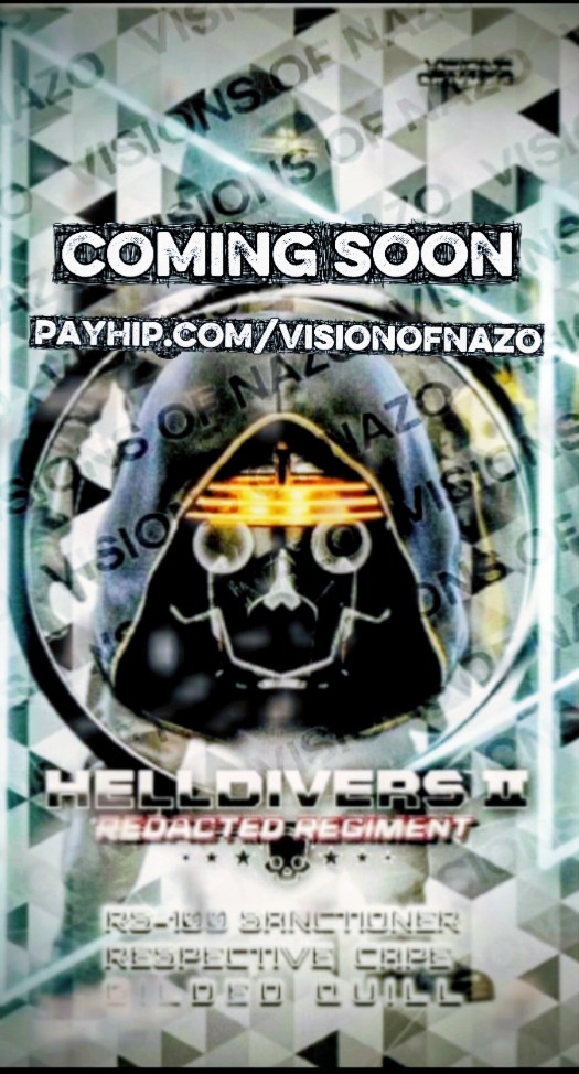 visions_of_nazo's tweet photo. New Helldivers 2 concept: Redacted Regiment. 🚨🆘🚩
RS-100 Sanctioner, Gilded Quill cape, and a clean scan-style skull emblem logo.
Made for 9:16 HD mobile wallpaper. 
#Helldivers2 #Warbond #SuperEarth #helldivers2art #Helldivers2Concept @SES_Command https://t.co/ajyB7KE02y