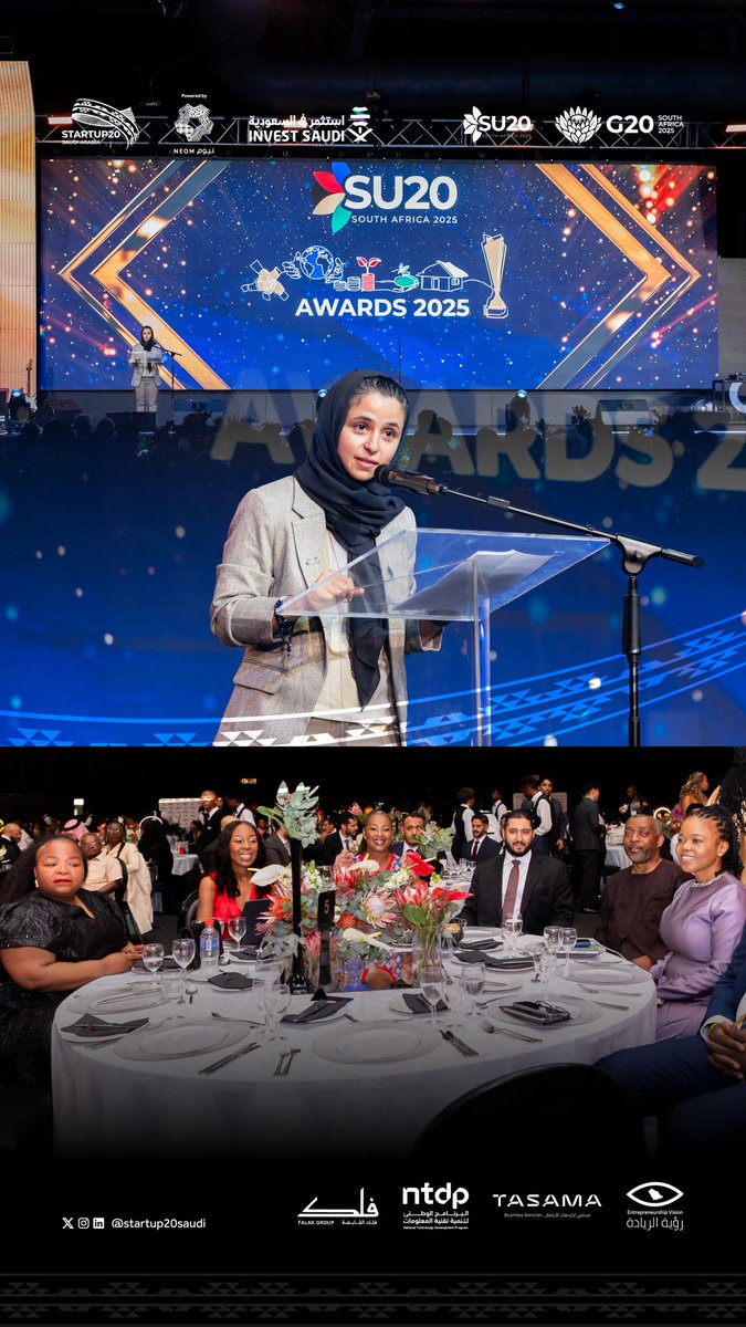 قدّمت أ.أضوى الدخيل المؤسس والرئيس التنفيذي لشركة فلك للأعمال والاستثمار كلمة ملهمة خلال العشاء الرسمي لقمة الشركات الناشئة لمجموعة العشرين، أكدت فيها أن المملكة تعيش اليوم لحظتها الذهبية في مسيرتها الريادية. وأشارت إلى سعي المملكة في تعزيز الابتكار وبناء شراكات عالمية فعّالة من