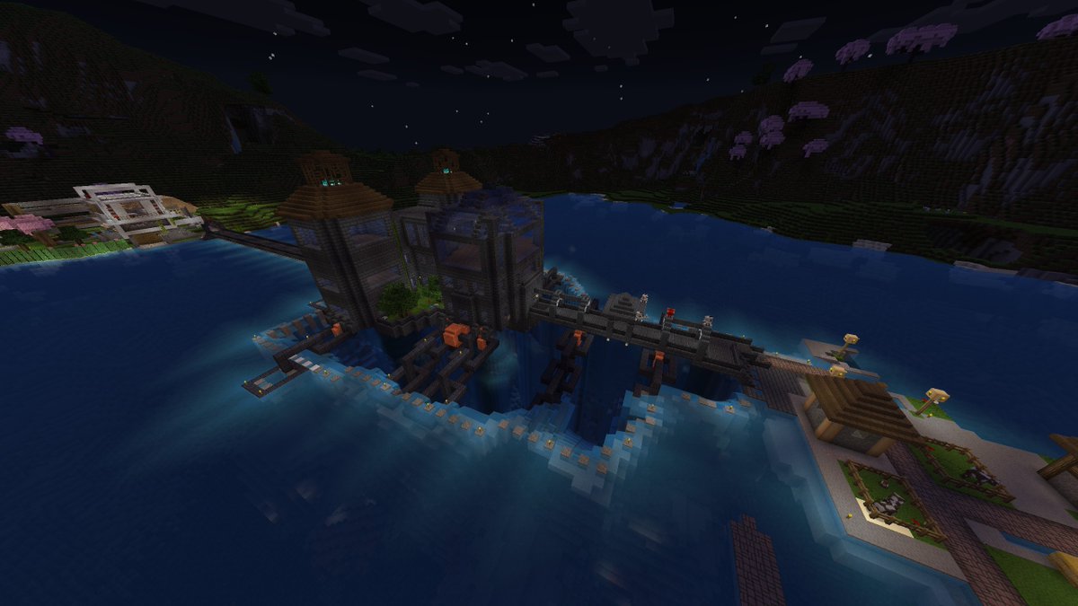 RogueCmdr's tweet photo. This is what I do when i gotta play @Minecraft with my Wife and 6yo Daughter.. I go on my own and build myself a castle over a lake volcano that connects to a village that was on the lake. 

I couldnt think of a better name than Castle Mustafar. 

#dadgirl #gamerdad #gamerhusband #mincraft #bedrock