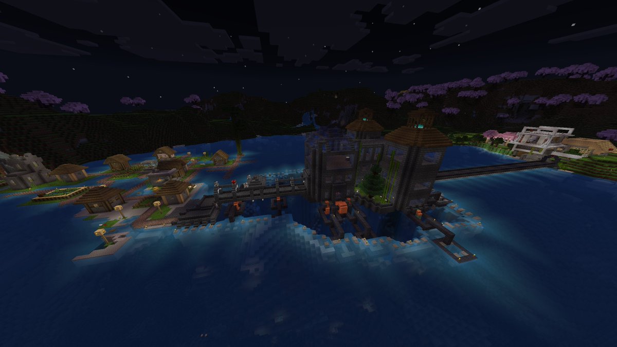 RogueCmdr's tweet photo. This is what I do when i gotta play @Minecraft with my Wife and 6yo Daughter.. I go on my own and build myself a castle over a lake volcano that connects to a village that was on the lake. 

I couldnt think of a better name than Castle Mustafar. 

#dadgirl #gamerdad #gamerhusband #mincraft #bedrock