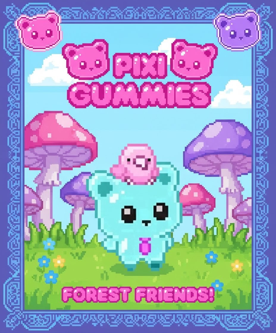 Forest Friends just dropped! 🍄 Our gummy duo is exploring the magical woods. Are you team Green Bird or Pink Bird? 🐦✨

➡️ discord.gg/gKQWYxeZMe
🔗 <a href="/PixiGummies/">.....✦ ₍ᐢ.ˬ.ᐢ₎ ₊ ˚ 𝘗𝘪𝘹𝘪 𝘎𝘶𝘮𝘮𝘪𝘦𝘴 ₊ ˚</a>
#shakeyourgummies