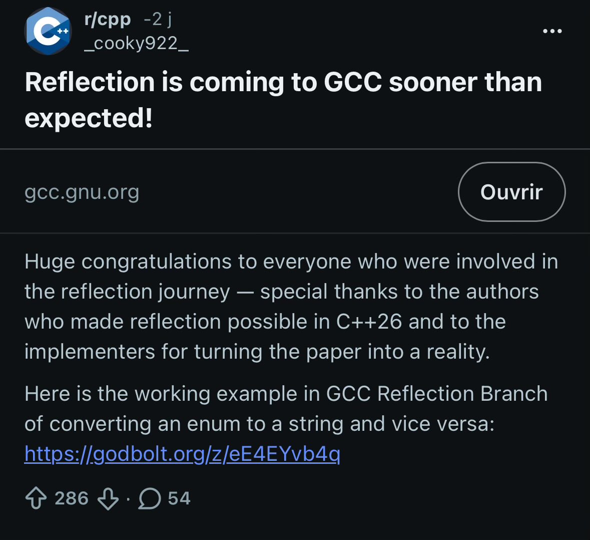 C++ reflection coming to GCC.