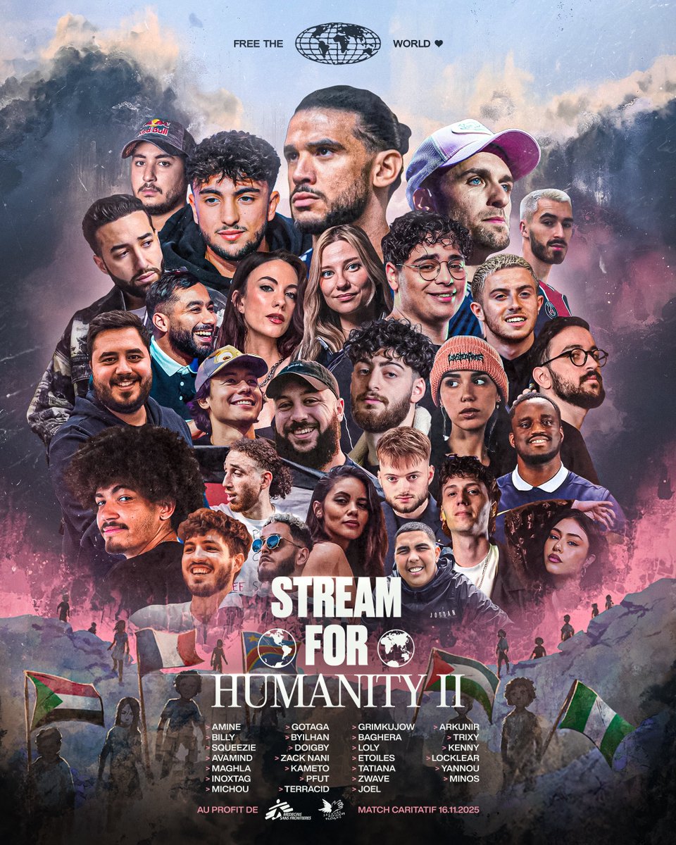 TopDeTwitch's tweet image. L&apos;event est officiellement terminé alors:

🚨 [THREAD]  
LES MEILLEURS MOMENTS DU #StreamForHumanity🇵🇸🇨🇩🇸🇩🇳🇬
