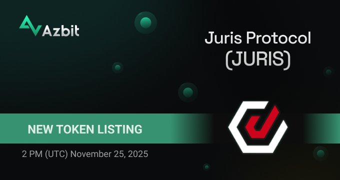 DRiechelmann1's tweet image. We are counting down to the listing of $JURISPROTOCOL on @azbit_news.
We are eager for more people to learn about our collateralized lending protocol.

Save the date: 11/25/2025.
$Juris $LUNC $USTC #azbitlisting