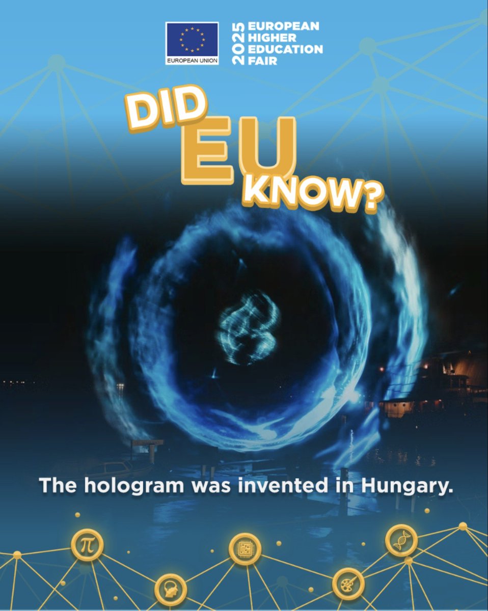 DID EU KNOW? 💡

In 1947, Hungarian physicist Dénes Gábor invented holography, a revolutionary science of creating 3D images using light. His groundbreaking discovery not only earned him the 1971 Nobel Prize in Physics, but also laid the foundation for the holograms we see today.