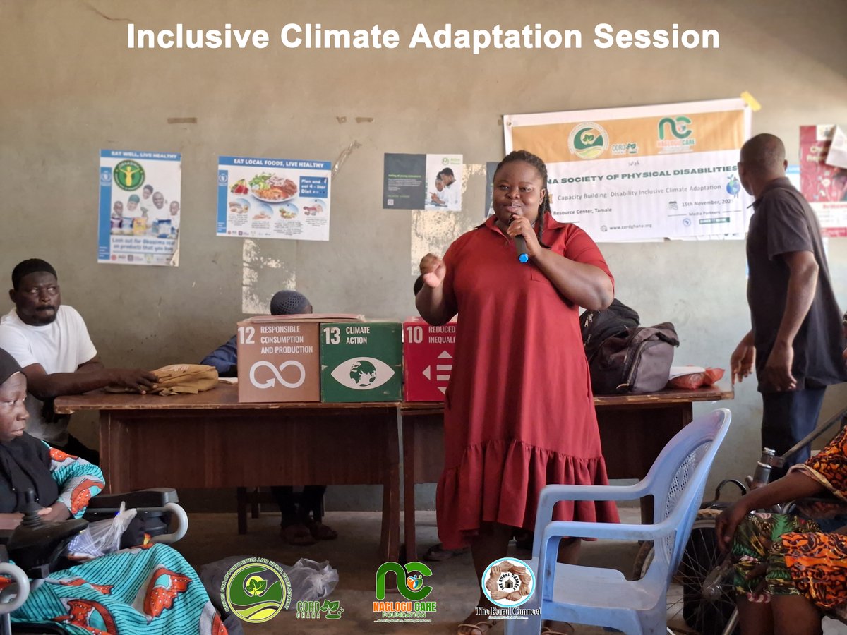 cordghana's tweet image. CORD Ghana, in partnership with YACES Ghana, Naglogu Care Foundation, Rural Connect, and other supporting partners, successfully held a Capacity Building Session with Persons with Disabilities (PWDs) on the theme “Disability-Inclusive Climate Adaptation.”
The session empowered…