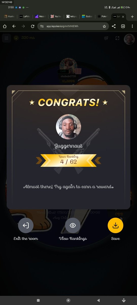 OriyomiSuleiman's tweet image. My result from Vietnam poker events results, I came in 4th but I know I can still do more @SentientAGI #communityevent