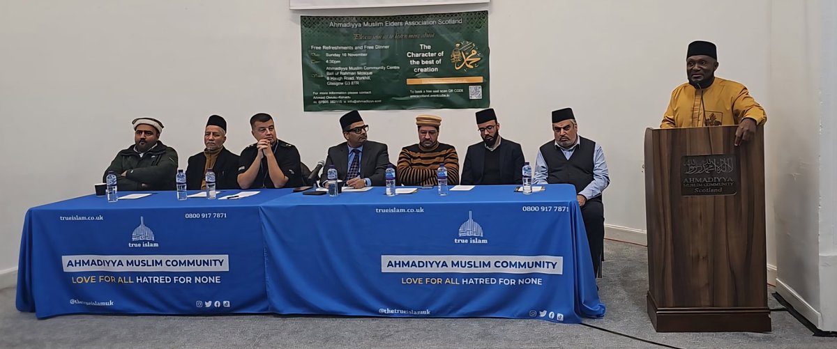 AMEA_Scotland's tweet image. @ukmuslims4peace
Dr Abdul Hayee,  President AMC
Mr Wassem Goraya, President AMEA
Imam Fakhar Aftab, Missionary-In-Charge AMC Glasgow
Inspector Iain Sibbald, Head Community Policing,Partick
Pastor Favour Asante, Greater Glory Ministry
Rev Peter Gill, Church of Scot
#muhammadforall