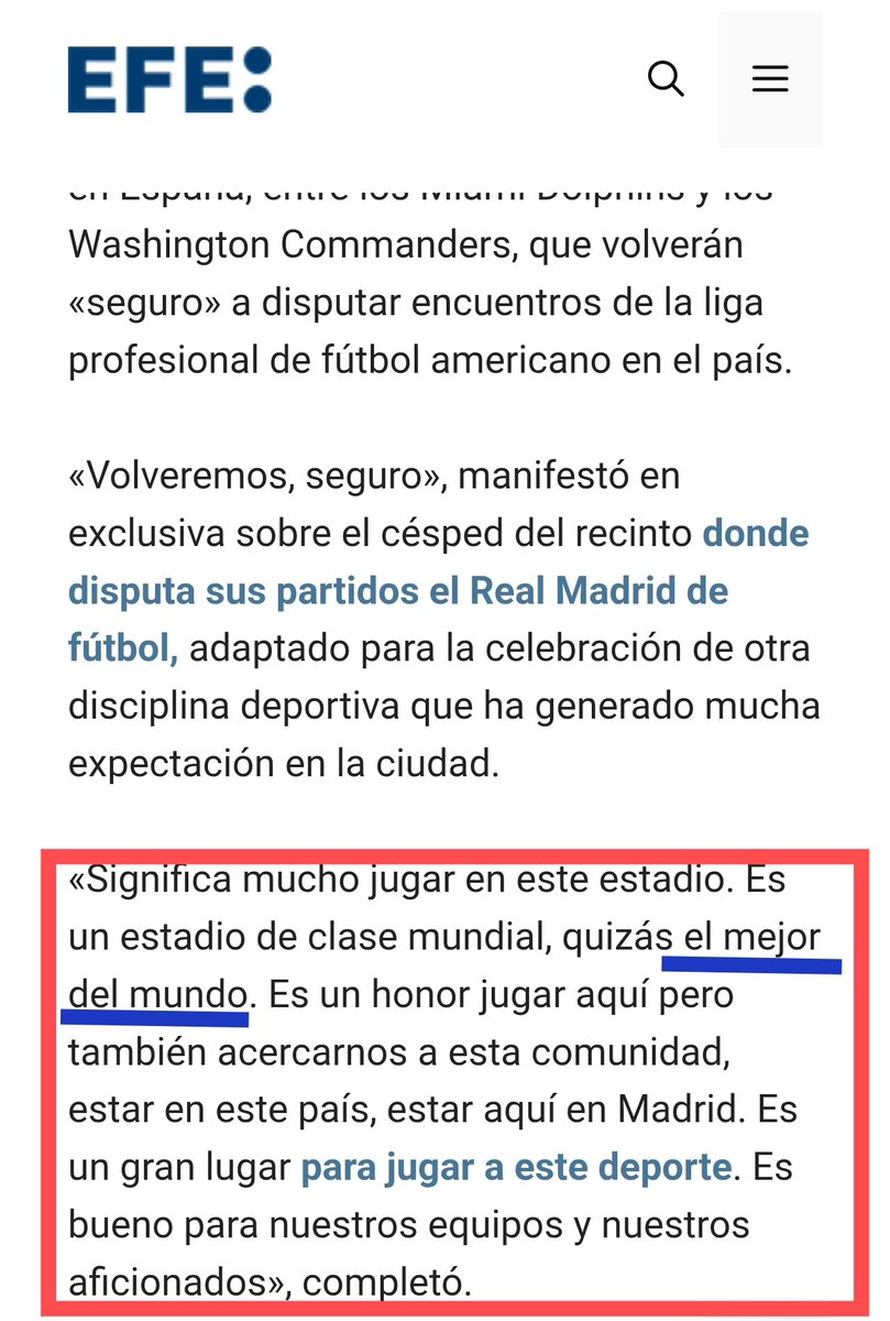 Roger Goodell, responsable de NFL 🏈 comenta una cosita del <a href="/nuevobernabeu/">nuevobernabeu</a> 🏟️