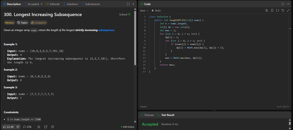 rituu_09's tweet image. Day 320 of 2025:                                     
👩‍💻 Code to Crack Companies!  
▫️Merge k Sorted Lists
▫️Longest Increasing Subsequence
#placementprep #2025Goals #leetcode #letsconnect