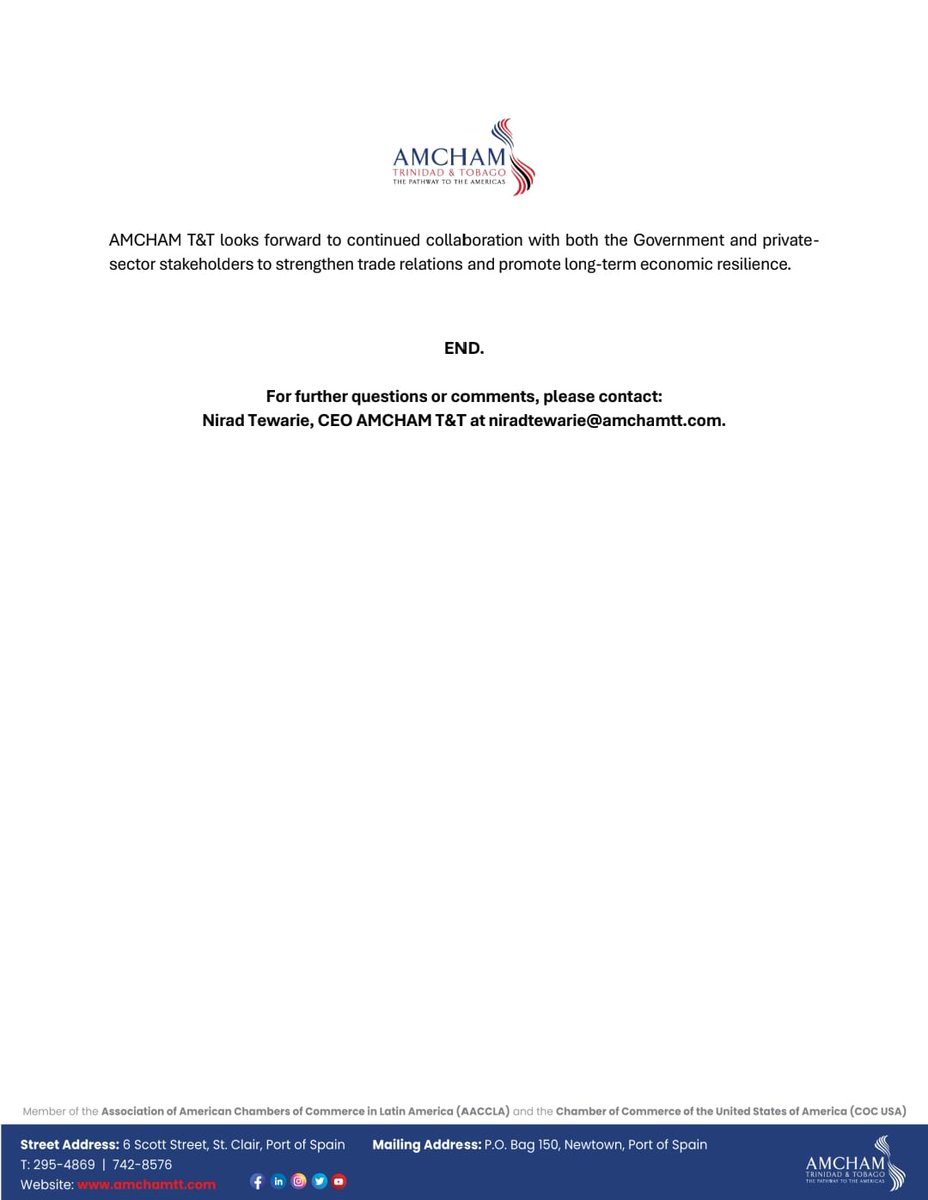 AMCHAM T&T tweet media