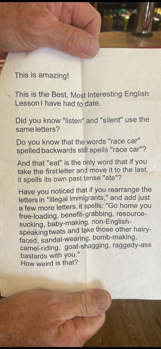 Ha, ha, haa... 
Ganz schlimm was diese englischen Nachbarn sich da für einen offenen Rassismus leisten... 
Bei welcher Gestapo Stelle kann man das melden?